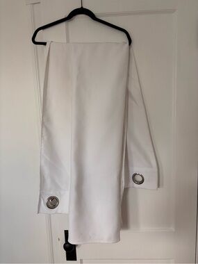 Two White Black-Out Curtain Panels